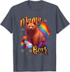 Mom Hugs Proud Mama Mom Bear LGBT Gay Pride LGBTQ Flag T-Shirt - Heather Blue