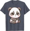 Cute Sad Panda Designs Sad Panda Bear Animal T-Shirt - Heather Blue