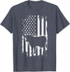Cows USA American Flag Vintage Cow American Flag Farm Animal Patriotic Farmer T-Shirt for Women Kids Men - Heather Blue