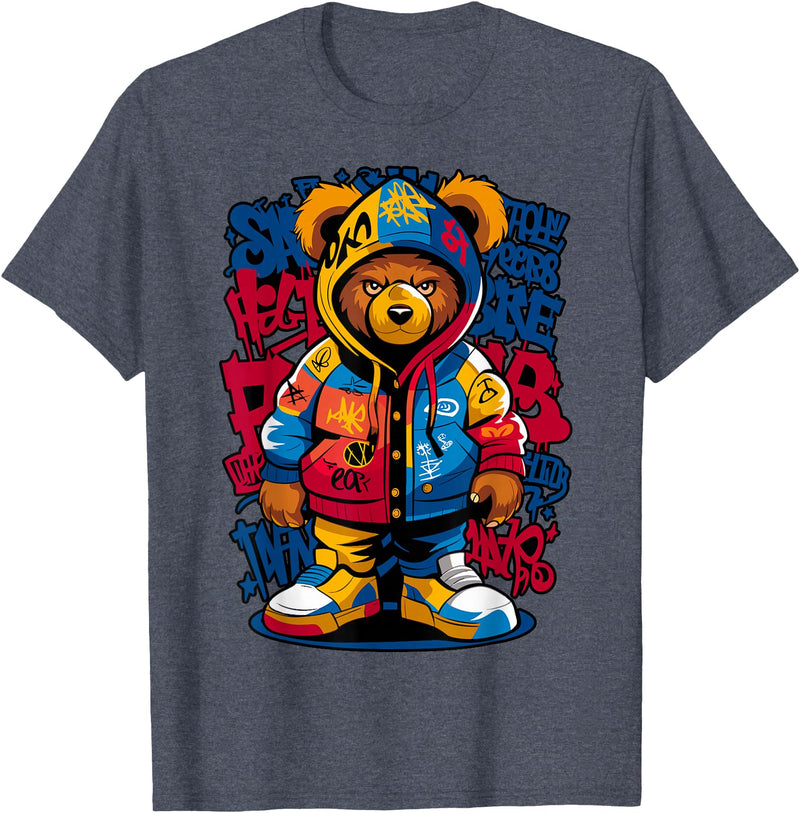 Magical and Funny Teddy Bear lover Gifts Hip Hop Teddy Bear Rap Music T-Shirt - Heather Blue