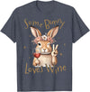 Cute Rabbit Lover Bunny Graphic T-Shirt (Navy Blue) in Heather Blue