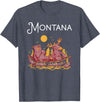 Montana Canoe TShirtz & More Montana Shirt Funny Canoe Moose Elk Bear Lake Canoeing T-Shirt - Heather Blue