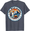 Hiking Glacier Bear and Alaska Frontier Apparel Glacier Mountain Landscape and Alaskan Bear Wildlife T-Shirt - Heather Blue