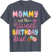 Sweet Birthday Girl Donut Family Matching Mommy Of The Sweet Birthday Girl Donut Lover Party T-Shirt - Heather Blue