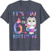 It's My 6th Birthday Bunny Rabbit 6 Years Old Boy Girl T-Shirt in Heather Blue