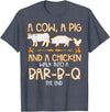 BBQ Barbecue Shirts Men Women Grilling Gifts Cow Pig Chicken Walk Bar B Q Bbq Barbecue Grilling Men Women T-Shirt - Heather Blue