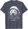 Funny Polar Bear Astronomy Space Retro Astronaut Polar Bear Lovers Space Galaxy T-Shirt - Heather Blue