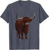 Best Highland Cow Gifts Farm Animal Lover Herders Funny Scottish Highland Cow Design For Men Women Hairy Cow T-Shirt -