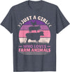 Farmer Girl Clothes For Cow, Pig & Chicken Lovers Just A Girl Who Loves Farm Animals Lover Women Farmer Girl T-Shirt - Heather Blue