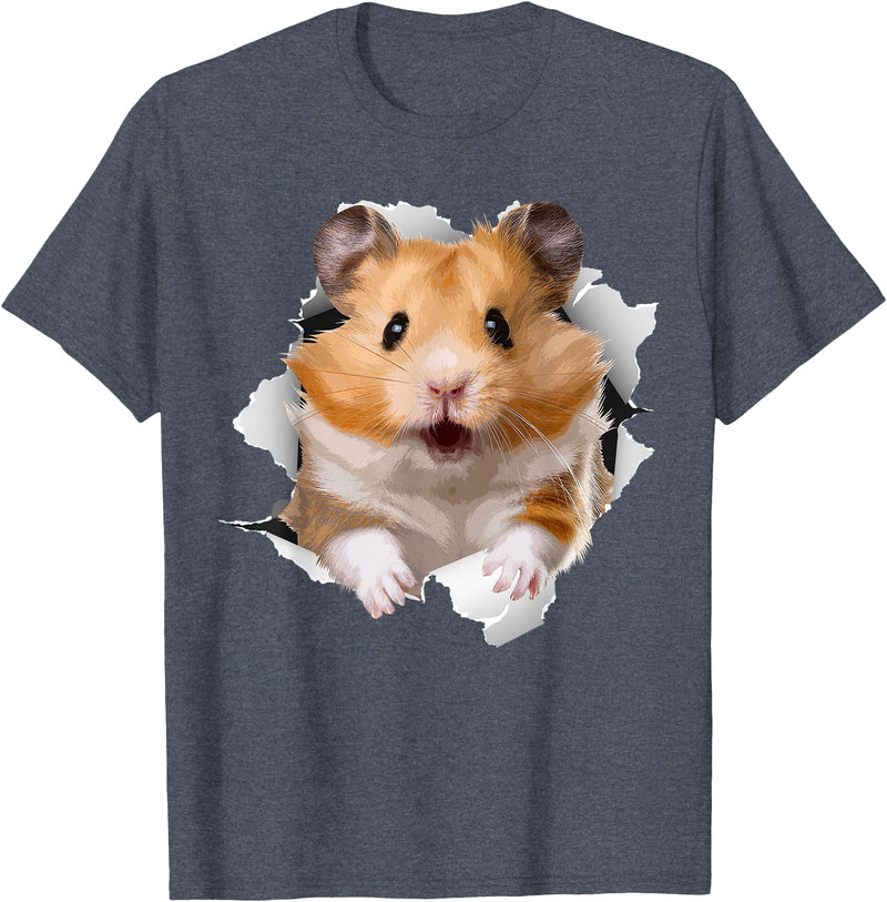 Cute Hamster Design for Men Women Kids Animal Hamster Lovers T-Shirt - Heather Blue