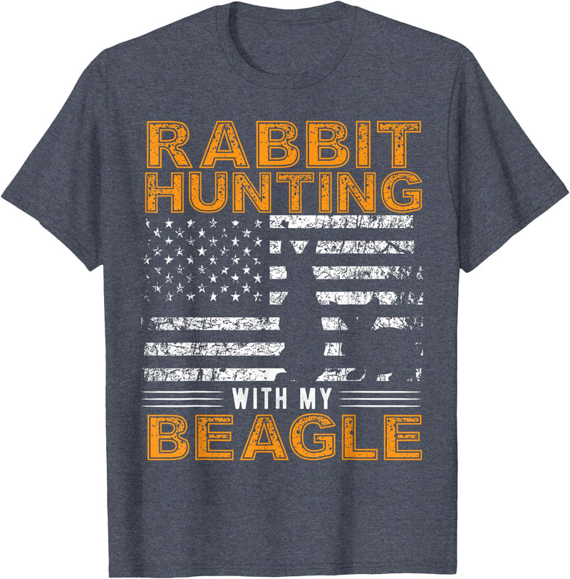 Rabbit Hunting Dog - Beagle Hunter Beagles T-Shirt in Heather Blue