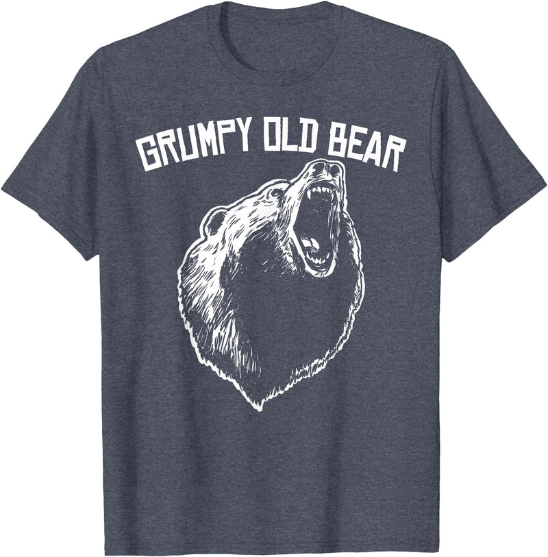 Miftees Grumpy Old Man Club Grumpy Old Bear T-Shirt - Heather Blue