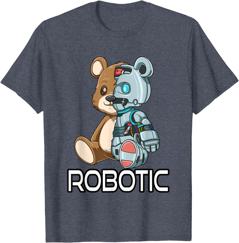 Robot Bear Machine Funny Bear Robot Robotic Cuddling Cyborg T-Shirt - Heather Blue