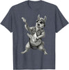 Rock Guitar Llama Stuff Accessories & Gifts Llama Playing Guitar Rock & Roll Llamas Alpaca Rocker Music T-Shirt - Heather Blue