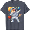 Hamster Astronaut Dabbing Funny Space Animal for Kids T-Shirt - Heather Blue