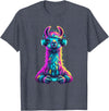 Llama Gamer Lovers Animal Men Women Kids Llama Gaming Animal Video Games Funny Llama T-Shirt - Heather Blue
