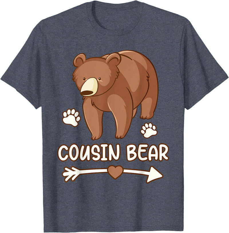 Cousin t-shirt bear, Cousin bear shirt boys cousin tee shirt bear, cousin bear tshirt for men T-Shirt - Heather Blue