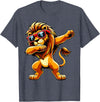 Funny Lion Lover Dabbing Lion Sunglasses T-Shirt - Heather Blue