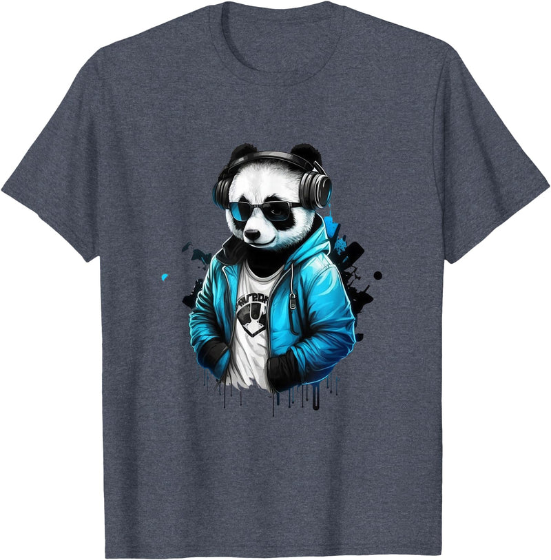 Panda Musik DJ Controller Gaming Panda Panda Music DJ Controller Gaming Panda T-Shirt - Heather Blue