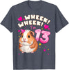 Birthday Girl by Content Design Studio 13th Birthday Girl 13 Years, Guinea Pig and Big Number 13 T-Shirt - Heather Blue