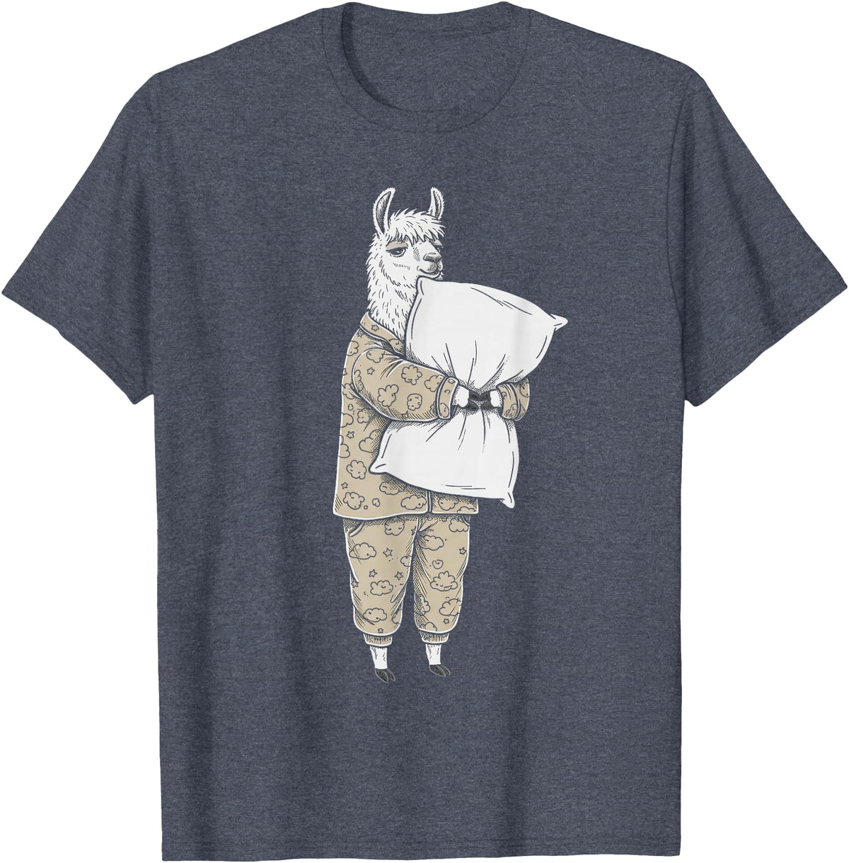 Sleeping & Napping Funny Designs For Nap Lovers Funny Sleepy Llama Alpaca Pajama Women Kids Boys And Girls T-Shirt - Heather Blue