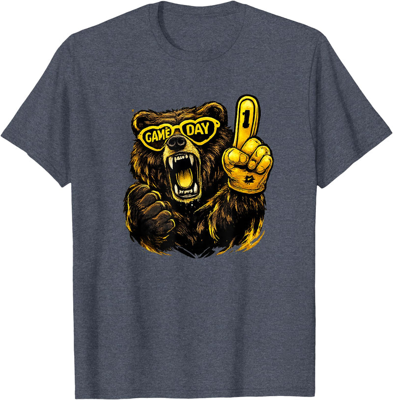 Cool Hockey Lion Game Day Sports Gift Funny Hockey Bear Game Day Vintage Shirt for Fans T-Shirt - Heather Blue