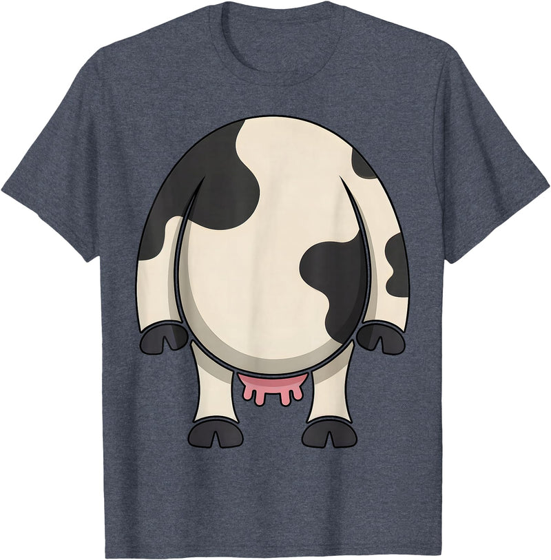 Udderly Moo-tastic Farmer Cow Halloween Outfit Funny Cow Costume Halloween Farm Animal Party T-Shirt - Heather Blue