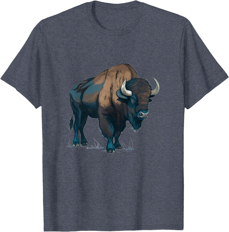 Buffalo Animal Buffalo Bison Animal Costume for Boys and Girls T-Shirt - Heather Blue