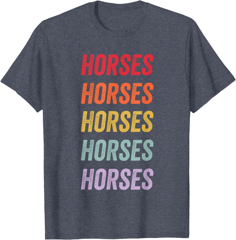 horses Apparel Horses T-Shirt - Heather Blue