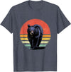 Wowsome! Retro Vintage Black Bear T-Shirt - Heather Blue