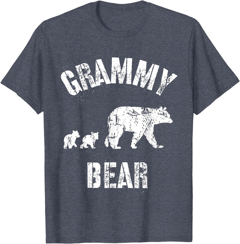 All in the Bear Family Vintage Grammy Bear Grandma With Two 2 Cubs T-Shirt - Heather Blue