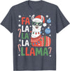 Festive Animal Christmas Funny FA La La La Llama Christmas Holiday Animal Design T-Shirt - Heather Blue