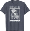 Spooky Vibes & Horror Humor Lovers Design Funny Halloween Creepy Bearded Skull Quote T-Shirt - Heather Blue