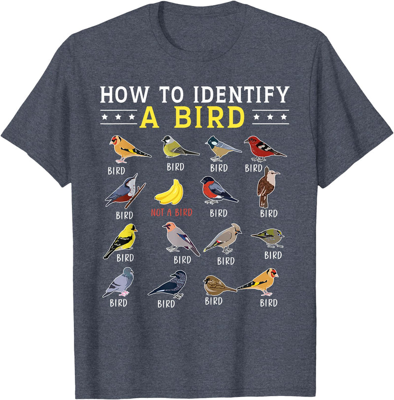 Bird Watching | Birds Lover How to Identify A Bird | Bird Watcher | Bird Lover T-Shirt - Heather Blue