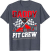 Pit Crew Birthday Boy Funny Party Family Daddy Pit Crew Racing Family Race Car Birthday Boy T-Shirt - Heather Blue