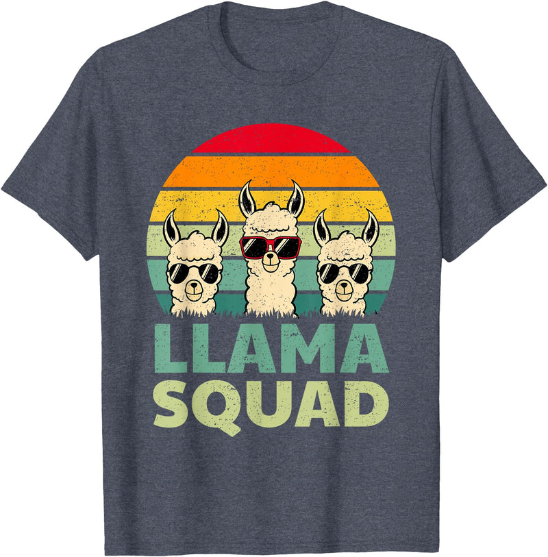 Funny Llama Gift Llama Lover Accessories & Stuff Funny Llama Design for Men Women Llama Alpaca Farm Animal T-Shirt - Heather Blue