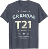 Down RIght Awesome Mom SPED Papa Be Kind Team Bear Proud GRANDPA T21 Squad DOWN SYNDROME Grandad Peace Love Dad T-Shirt - Heather Blue