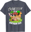 Matching Farm Theme Birthday Shirts By PDQA Daddy of The Bday Boy Farm Animals Matching Farm Theme T-Shirt - Heather Blue