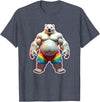 Jay Moe Design "I Love Bears" Fun Gay Pride Vintage Rainbow T-Shirt - Heather Blue