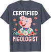 Funny Pig Farm Piggy Farmer Farming Gifts DAIMMER Certified Pigologist T-Shirt - Heather Blue