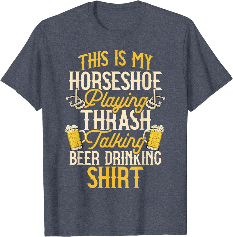 Horseshoes Gift & Throwing Horseshoes Apparel Horseshoe Game Horseshoe Throwing T-Shirt - Heather Blue