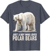 Polar Bears Polar Bear Lovers Shop Just a Boy who loves Polar Bears Polar Bear T-Shirt - Heather Blue