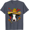 Wowsome! Cinco de Mayo Cow Mexican Lover Sombrero Cow T-Shirt - Heather Blue