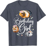 Cute Guinea Pig Lover HD0 Guinea Pig Birthday Girl T-Shirt - Heather Blue