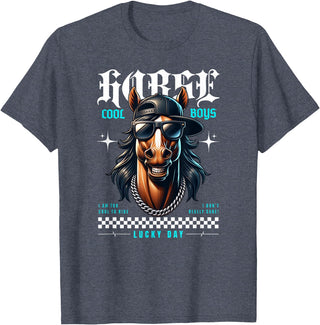 United Labels Horse - Lucky Days Streetwear Cool T-Shirt - Heather Blue