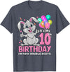 It's My 10th Birthday Rabbit 10 Years Old Girl T-Shirt in Heather Blue