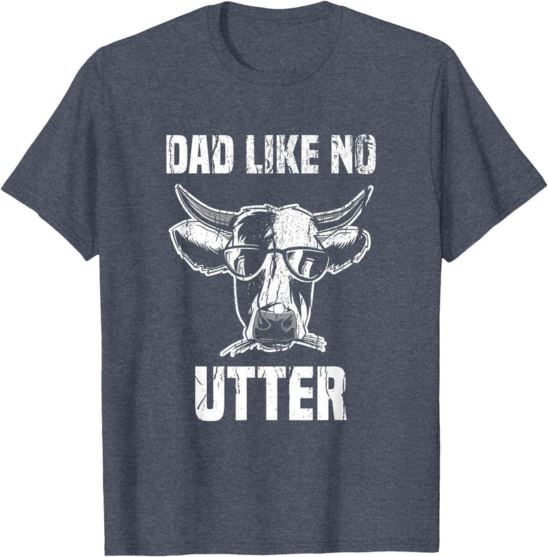 Lustige Kühe Bauernhof Papa Farming Leben Kuh Papa wie Keine Utter Funny Father's Day Animal Word Game T-Shirt - Heather Blue