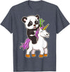Panda Bear Unicorns Boys Girls Kids Panda Riding Unicorn Cute Magical Animals T-Shirt - Heather Blue