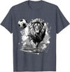 Passion For Sports Style Lion Playing Soccer Sports Team Animal T-Shirt - Heather Blue