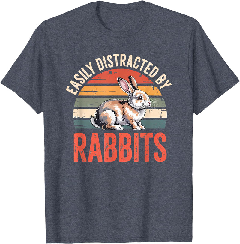 Cute Rabbit Lover Bunny Graphic T-Shirt in Heather Blue